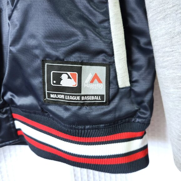 New York Yankees Bomber Jacket Men's Size XL Majestic Athletic MLB Blue & Grey - Picture 4 of 12